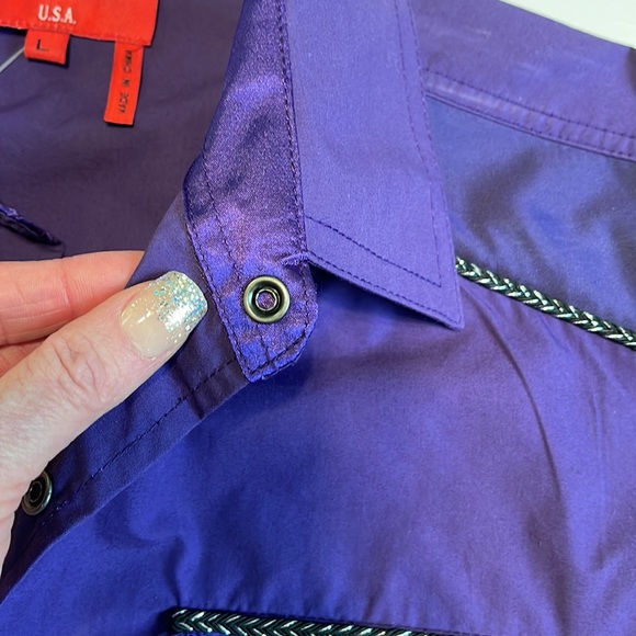 Patroncito USA Mens Large Perl Snap Western Shirt - Picture 8 of 11